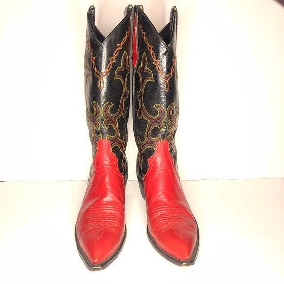 Thieves of Market Black and Red Cowboy Boots - Picture 3 of 8